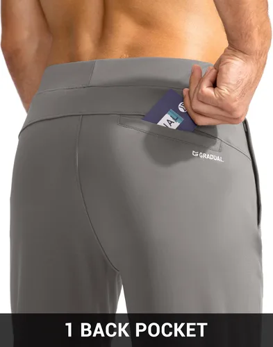 Miniatura 7 de G Gradual Pantalones de golf para hombre con bolsillos con cierre y pantalones elásticos de chándal ajustados pantalones de chándal para hombre
