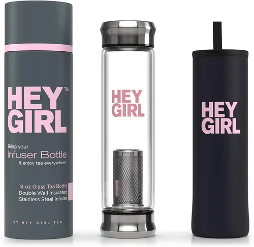 Botella infusora de té para tu té favorito de hojas sueltas, bolsas de té, café frío o frutas: el regalo perfecto para mujer. Disfruta de tu bebida