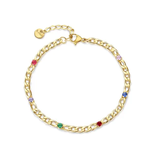 Miniatura 11 de Light Pink Crystal Bracelets for Women Trendy, OUXi 18K Rose Gold Plated Cubic Zirconia Wedding Tennies Jewelry Bracelets, Dainty Birthstone Hand