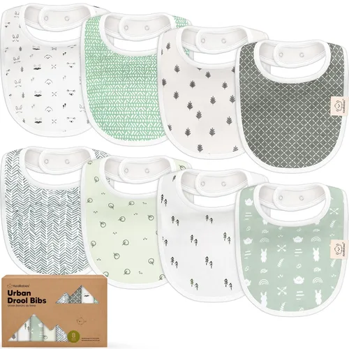 Miniatura 22 de Paquete de 8 baberos orgánicos para bebés niños, niñas - baberos de algodón suave para babear y dentición para bebé niña y niño, extra absorbentes