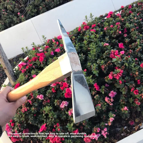 Miniatura 4 de Azada de pico de acero inoxidable con mango de madera, hachas de púa para excavar pico para excavar, azada Mattock de selección de jardín
