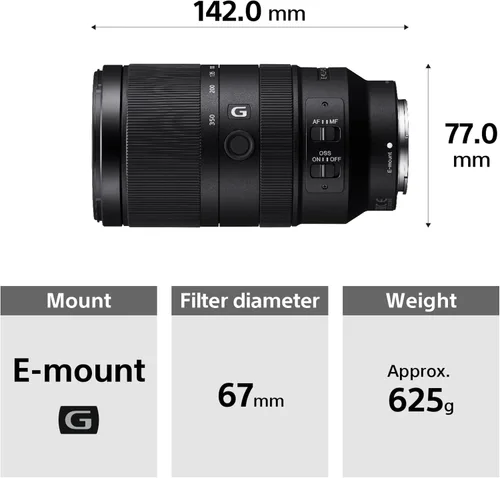 Miniatura 9 de Sony 2.756-13.780 in f/4.5-6.3 G OSS Super Teleobjetivo Zoom Lente Cámaras APS-C - Ideal para vida silvestre, deportes, bokeh y fotografía al aire