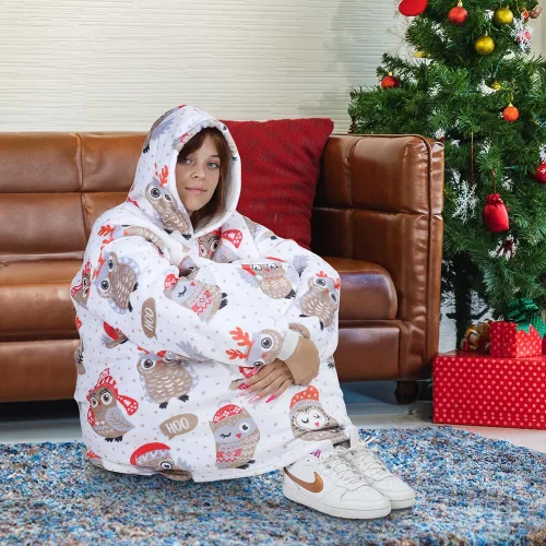 Miniatura 5 de Wearable Blanket Hoodie, Oversized Flannel Comfy Sweatshirt for Adults,Warm Cozy Hooded Body Blanket