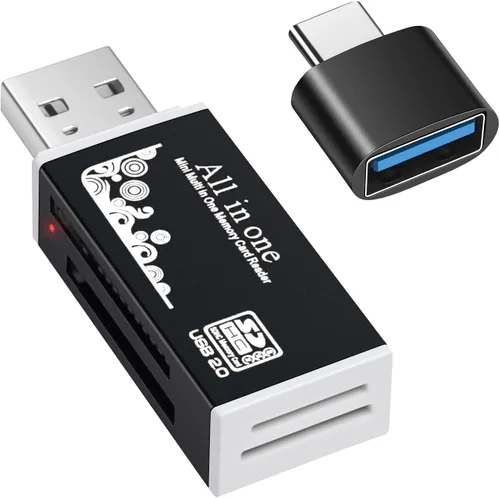 Miniatura 12 de BorlterClamp - Lector de tarjetas micro SD USB C (paquete de 2 unidades), lector de tarjetas de memoria OTG TF compatible con laptop, MacBook