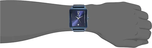 Miniatura 2 de GUESS Reloj rectangular de acero inoxidable de 1.378in con marcadores de diamante, Plateado
