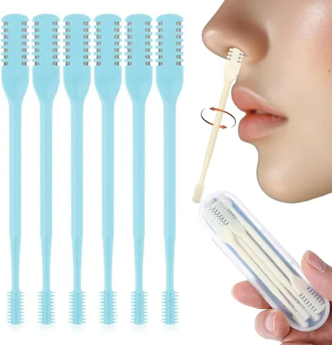 Miniatura 16 de Herramienta removedor de vello nasal de 360°, recortadora de vello nasal portátil para hombres y mujeres, cortador de pelo nasal 2 en 1, cuchillo