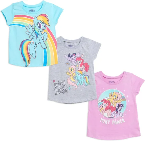 My Little Pony - Camiseta de manga corta con diseño gráfico de color grisazulmorado