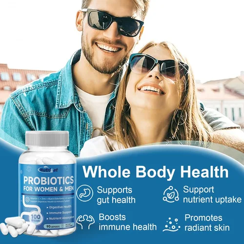 Miniatura 6 de Probióticos para mujeres y hombres para la salud digestiva con 100 mil millones de UFC, probióticos para mujeres y hombres para la salud intestinal