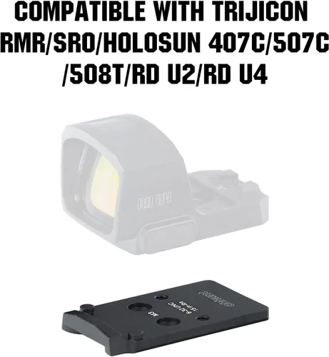 Miniatura 2 de ohhunt Placa adaptadora óptica compatible con Walther PDP 2.0, compatible con Trijicon RMR/SRO/Holosun 407C/507C/508T