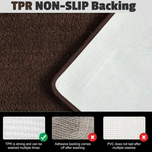 Miniatura 4 de YHF - Alfombras de baño de 17 x 24 pulgadas, extra gruesas y suaves, de microfibra peluda, lavables a máquina, alfombras de baño absorbentes, tapete