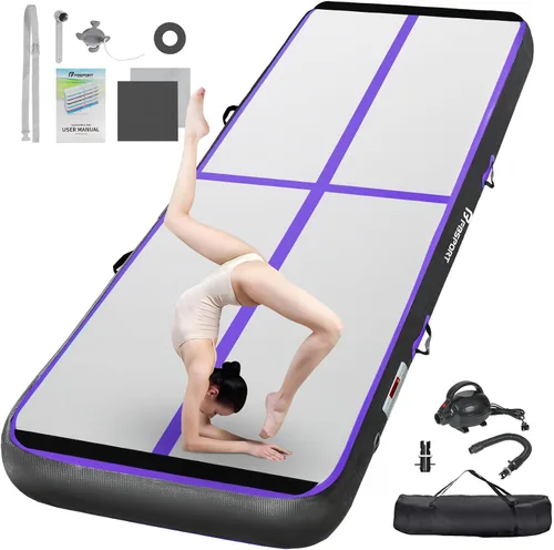Miniatura 14 de FBSPORT - Colchonetas inflables de entrenamiento de 4 u 8 pulgadas de grosor, pistas de gimnasia para uso en el hogar, animadoras, yoga