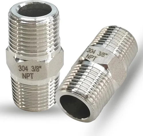 Miniatura 10 de 1" Tetina macho hexagonal, accesorios de tubería de acero inoxidable 304, adaptador de tubería roscada NPT de 1 pulgada, conectores de tetinas