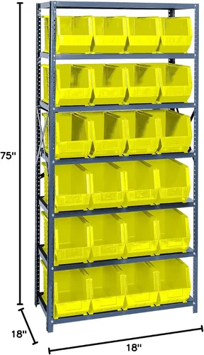 Miniatura 281 de Quantum QSBU-245BK Heavy Duty Shelving Unit with (7) Shelves and (24) QUS245 Black Bins for Garage Warehouse Storage Distribution 400 lb Load