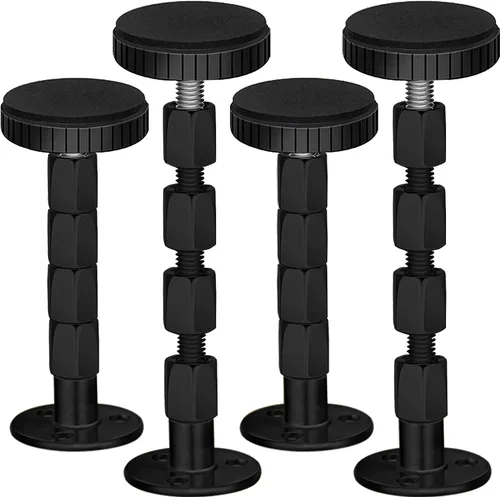Miniatura 9 de Topes de cabecero roscados ajustables contra la pared, paquete de 4 protectores de marco de cama, herramienta antivibración, dispositivo