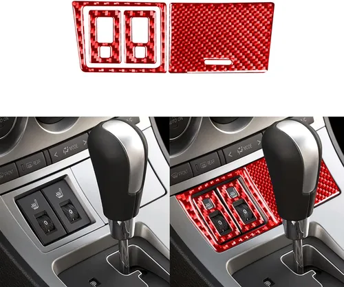 Miniatura 8 de Accesorios de fibra de carbono suave real para interior de coche, panel de cambio de marchas, cubierta de cenicero, calcomanía negra compatible
