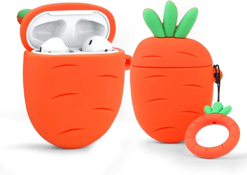 Miniatura 4 de Airpods - Funda de silicona divertida para Apple Airpods 1 y 2 [Serie de frutas y vegetales] [Mejor regalo para niñas, niños o parejas] (Fresa 3D)