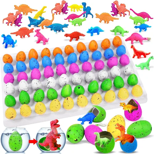 Miniatura 10 de 60 huevos de dinosaurio para incubar para niños, regalos de fiesta, regalos de Navidad para nietos, huevos de dinosaurio novedosos para crecer