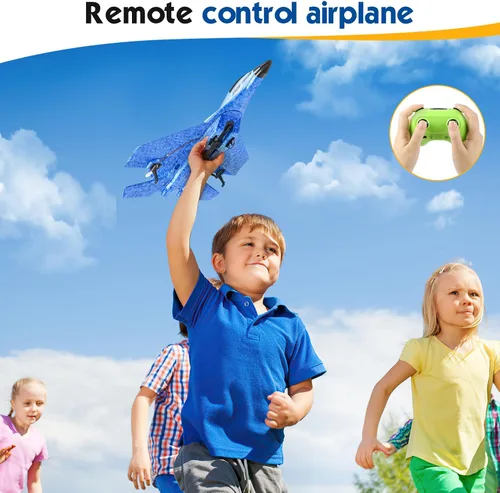 Miniatura 3 de Avión RC, juguete de avión de control remoto - avión RC listo para volar control remoto de 2CH 2.4Ghz con luces, aviones de control remoto de espuma