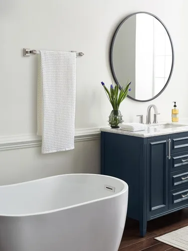 Miniatura 3 de Amerock BH36063CG10 Barra de Toalla Transparente/Níquel Cepillado Toallero de 457 mm Glacio Portarrollos de Baño Accesorios de Baño