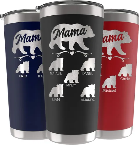 Miniatura 36 de Vaso de Mamá Oso, vaso personalizado para mamá Oro Rosa