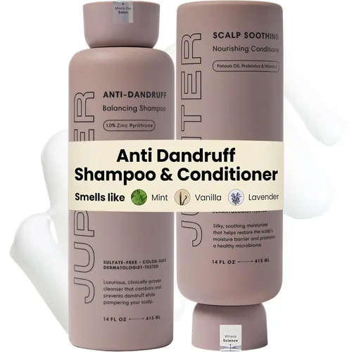 Jupiter Champú y Acondicionador Anticaspa para Hombres y Mujeres para Cuero Cabelludo Escamoso, con Picazón, Graso y Seco - Nutre el Cuero Cabelludo