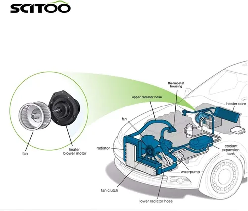 Miniatura 9 de SCITOO Motor del ventilador del calentador de HVAC con la jaula del ventilador delantero/trasero 700054 para Toyota para Camry 2002-2006
