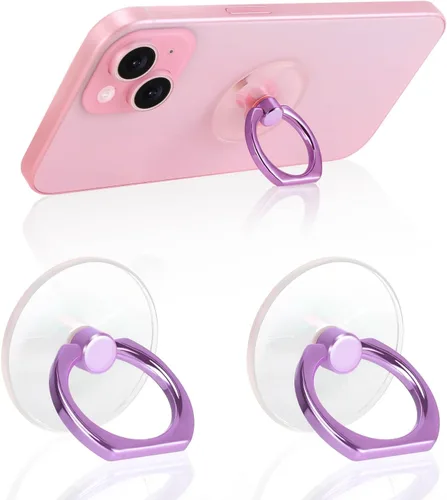 Miniatura 11 de Rosa Jsoerpay Soporte de Anillo para Teléfono Transparente de 2 Piezas, Soporte de Anillo para Teléfono con Rotación de 360° y Soporte de Dedo, rosa