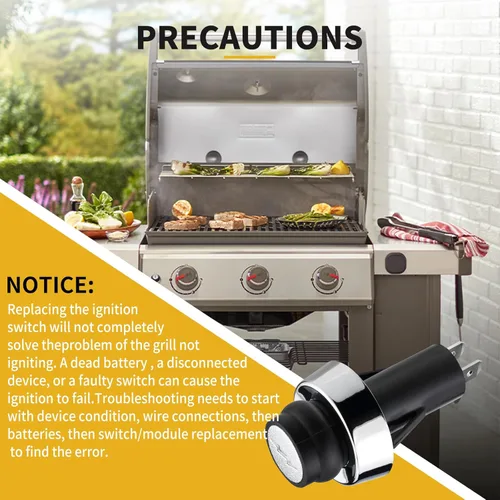 Miniatura 6 de Encendedor GS4 para Weber, GS4 Parrilla Encendedor Botón Pulsador Piezas de Repuesto para Weber #66220 Fit Weber GS4 Genesis II & Spirit II Gas Para