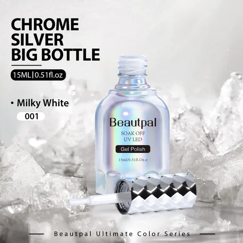 Miniatura 6 de BEAUTPAL - Esmalte de uñas de gel blanco lechoso de 0.5 onzas líquidas, esmalte de gel semipermanente UV LED, arte de uñas, salón de manicura