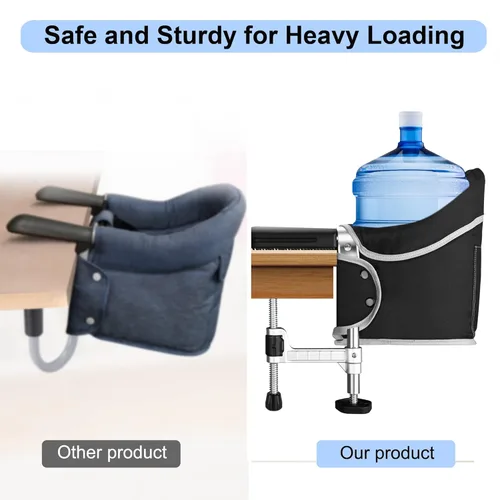 Miniatura 4 de Silla de gancho con bandeja de comedor extraíble, silla alta portátil con clip en la mayoría de las mesas, silla alta adjunta a la mesa con bolsa
