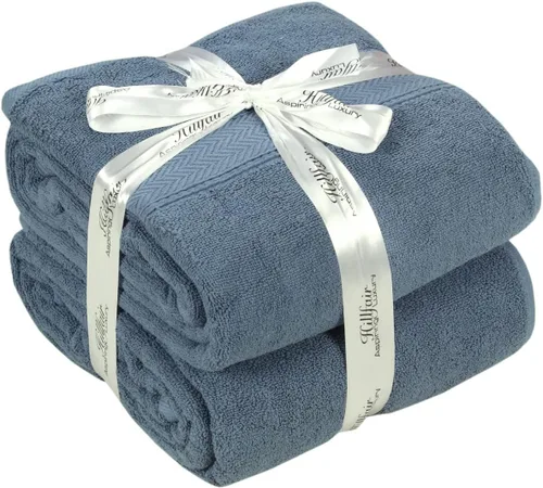 Miniatura 23 de HILLFAIR 600 GSM- 40 x 80 pulgadas- 100% algodón juego de 2 toallas de baño XXL extragrandes- suaves altamente absorbentes toallas de baño jumbo