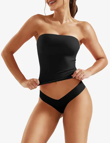 Miniatura 5 de YEOREO Sophie - Camiseta de tubo larga sexy para mujer, con doble forro, básica, Y2K, para verano, sin tirantes, ajustada, para salir