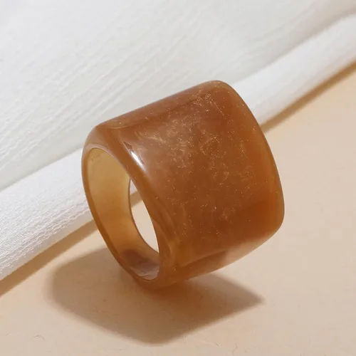 Miniatura 5 de Anillos gruesos de resina multicolor, anillos de resina acrílica, anillos exagerados para nudillos, anillos geométricos con dije simple, joyería