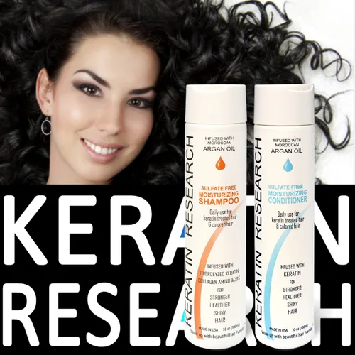 Miniatura 4 de Keratin Research Champú y acondicionador sin sulfato y sal, para tratamiento posterior a la queratina, flequillo de cortina, cabello teñido, natural