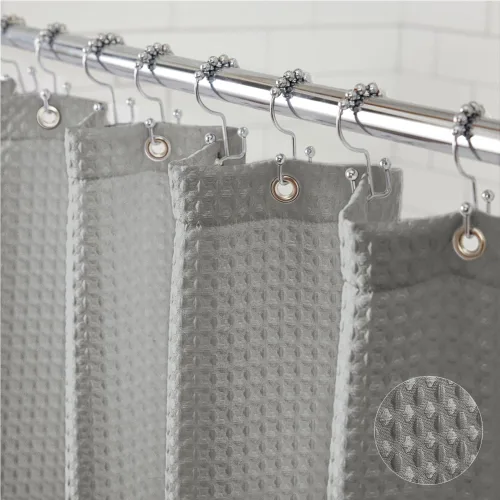 Miniatura 10 de GORILLA GRIP - Cortina de regadera con textura de gofre, tela gruesa y pesada, 72 x 78 pulgadas, resistente a arrugas y óxido, diseño clásico