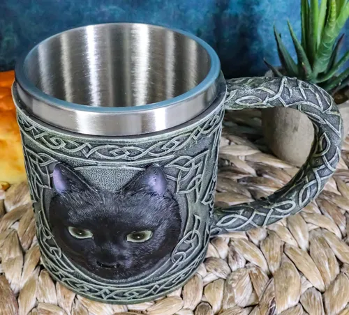 Miniatura 7 de Ebros Gift Taza de resina de 16 onzas con borde de acero inoxidable para café, té, cereales, bebidas, Halloween, cocina, comedor, decoración