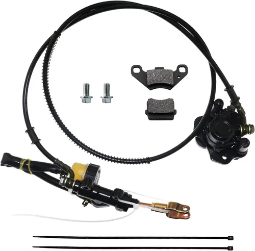 PRO BAT Kit de montaje de pinza de cilindro maestro de freno hidráulico trasero Go Kart Golf Cart ATV, Negro