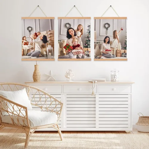 Miniatura 4 de Paquete de 3 marcos magnéticos para colgar pósteres, de 20 pulgadas, color pino, 20 x 24, 20 x 30, 20 x 28 pulgadas, marcos magnéticos de madera