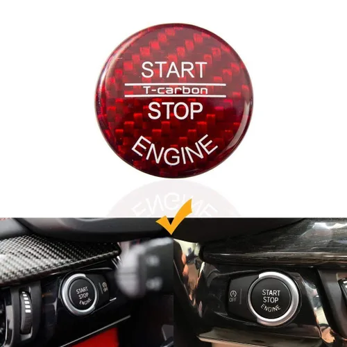 Miniatura 2 de Xotic Tech - Tapa para botón de arranque sin llave, de fibra de carbono, color rojo, compatible con BMW 1 2 3 4 5 6 7 X3 X4
