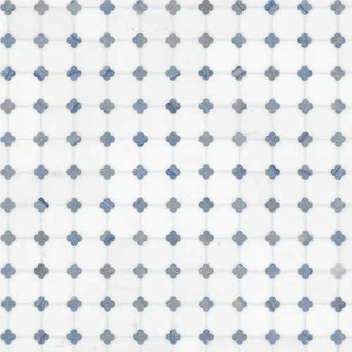 Miniatura 34 de MSI Bianco Dolomite Lynx 12 pulgadas x 12 pulgadas. Azulejo de pared de mosaico de mármol pulido montado en malla con patrón geométrico Bianco Lince