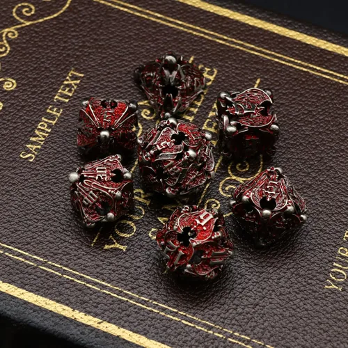 Miniatura 3 de Dados DND, juego de dados de metal D&D Dungeons and Dragons, juego de dados huecos poliédricos, dados para juegos de rol, dados D y D