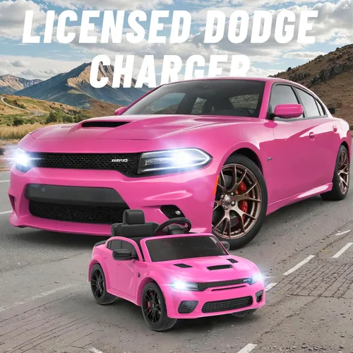 Miniatura 2 de Carro Montable de 12V con Licencia Dodge Charger SRT Hellcat Carro Eléctrico para Niños con Control Remoto, Vehículo Eléctrico para Niños de 3