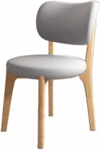 Miniatura 50 de Juego de sillas de comedor de madera modernas con respaldo curvado, sillas de cocina tapizadas con marco de madera, sillas laterales sin brazos