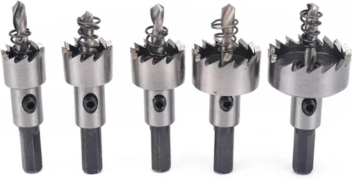 Cortador de carburo de fresado de 5 piezas de cabezal de carburo de 0.630-1.181 in, juego de sierra de taladro HSS de 0.630-1.181 in, abridor de