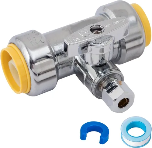 Miniatura 9 de SUNGATOR Paquete de 12 válvulas de parada angular, válvula de cierre de agua en ángulo de compresión de 1/2 x 3/8 pulgadas, cierre de agua