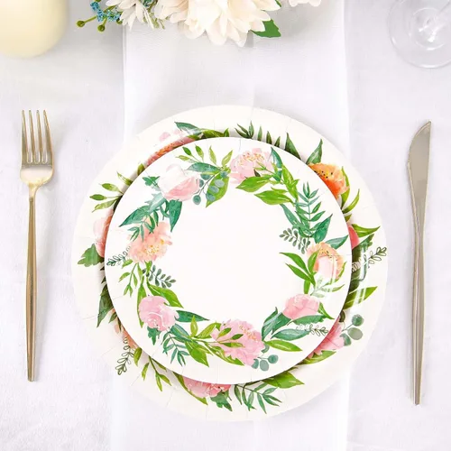 Miniatura 35 de Efavormart - Paquete de 50 platos redondos de bagazo biodegradables blancos de 7 pulgadas, compostables, ecológicos, desechables, aperitivos, Tipo 17