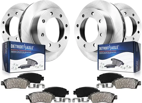 Miniatura 29 de Detroit Axle - Kit de frenos para 15-20 VW Passat, 12.28" delantero y 10.70" trasero rotores de freno de disco pastillas de freno de cerámica