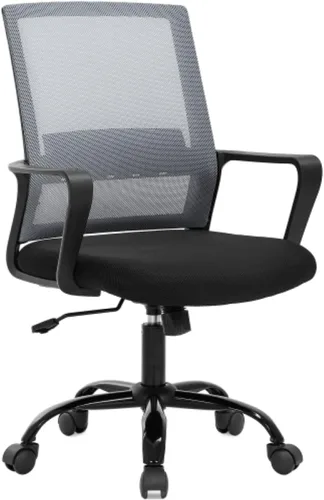 Miniatura 8 de Silla de escritorio ergonómica de malla, silla de computadora con soporte lumbar y reposabrazos, silla de escritorio ajustable para computadora