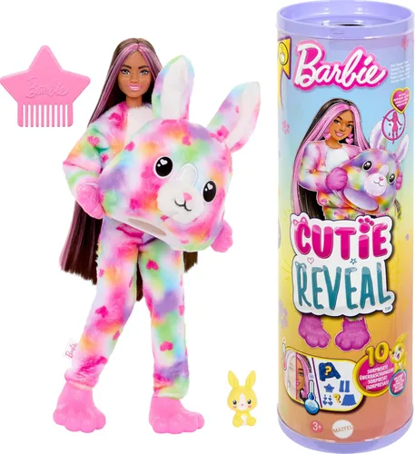 Miniatura 11 de Muñeca Barbie Cutie Reveal y Accesorios con Disfraz de Animal y 10 Sorpresas Incluyendo Cambio de Color, Conejo como Koala en Serie Temática