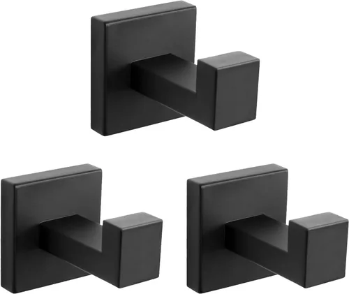 NearMoon Ganchos cuadrados para toallas de baño -SUS304 de acero inoxidable para colgar batas, ganchos resistentes para baño, sala de estar, hotel,